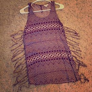 Boho dress with fringe sides